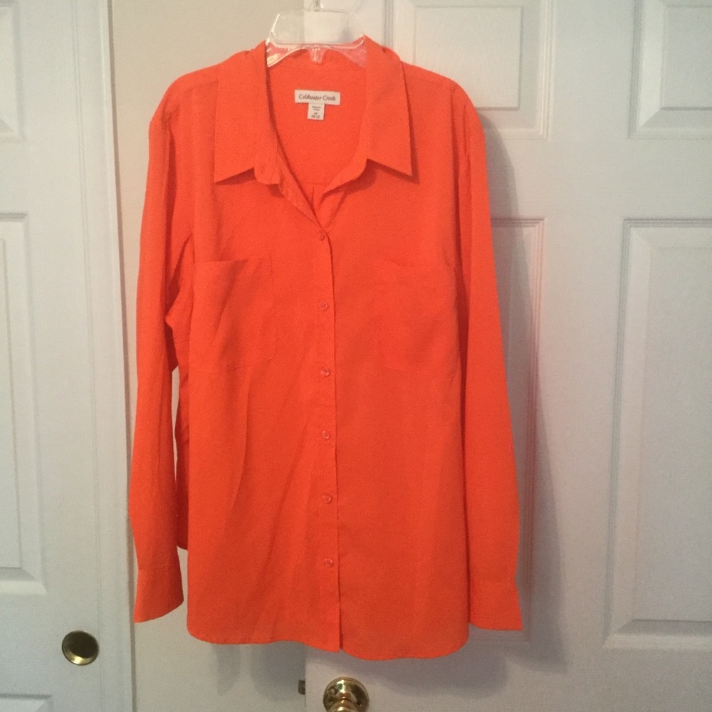 🌉Coldwater Creek orange blouse 20👒